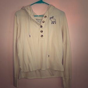 Abercrombie and fitch cream colored sweatshirt.
